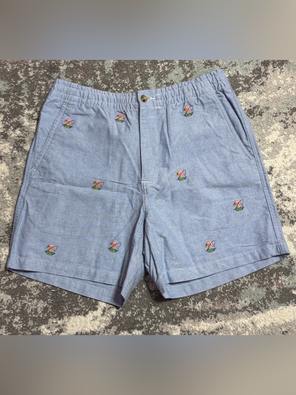 Polo by Ralph Lauren Light Blue Embroidered Floral Shorts